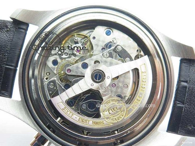 MIROTIME 0128 Youthful Pilot Spitfire 3878 Chrono BP Gray Dial SS On Black Leather Strap A 7368